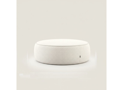 Weißer Luxus Polster Hocker Rundhocker Sitzmöbel Designer Stilvolle Möbel