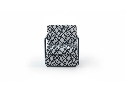 Schwarz-Grauer Wohnzimmer Sessel Designer 1-Sitzer Luxus Loungesessel