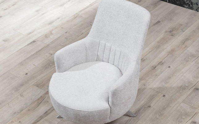 Weiß Farbe 1-Sitzer Wohnzimmer Stoff Sessel Modern Design Textil Material