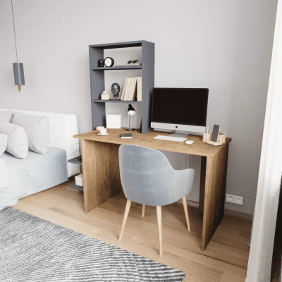 Schlafzimmer Jugendzimmer Schreibtisch Computertisch Modern Design Braun Grau