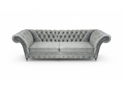 Polstermöbel Grau Sofa Zweisitzer Couch Designer Wohnzimmer Möbel Chesterfield