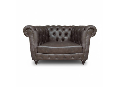 Sessel Wohnzimmer Braun Einrichtung Couch Polstermöbel Leder Sitz Chesterfield