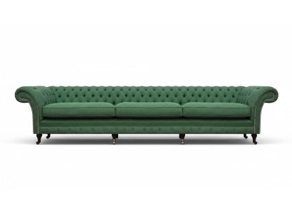 Chesterfield Dunkelgrüne Couch Moderner Polster 3-Sitzer Luxus Möbel