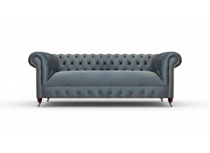 Graues Chesterfield Wohnzimmer Sofa Moderner Dreisitzer Sitzmöbel Couch