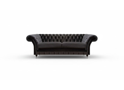 Luxuriöser Chesterfield Schwarzer Zweisitzer Wohnzimmer Sitzmöbel Couch