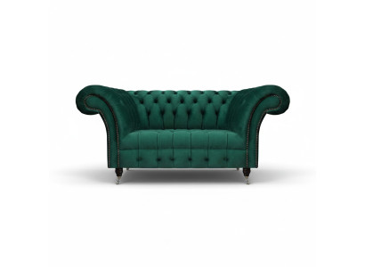 Grüne Chesterfield Polstercouch Designer Zweisitzer Edle Textil Möbel