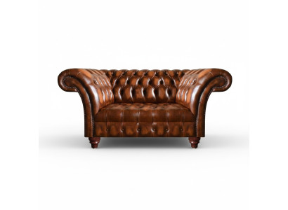 Edler Chesterfield Brauner Leder Dreisitzer Wohnzimmer Sitzcouchen Neu