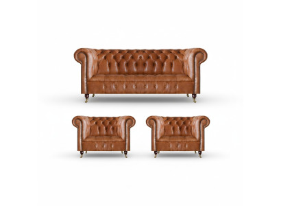 Chesterfield Sitzmöbel Braune Sofas Einsitzer Wohnzimmer Einrichtung