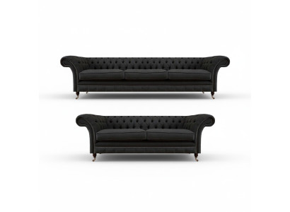 Schicke Chesterfield Couchgarnitur Moderner 3-Sitzer Polster Zweisitzer