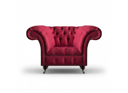 Chesterfield Sessel Rosa Designer Sitzmöbel Luxus Sitz Textil Wohnzimmer