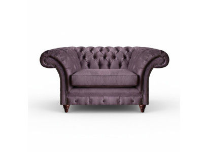 Chesterfield Lila Lehnsessel Wohnzimmer Textil Einsitzer Edler 1-Sitzer