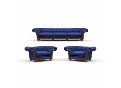 Designer Wohnzimmer Chesterfield Couchgarnitur Luxus Sofas Sessel 3tlg