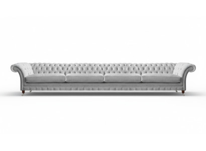 Weißer Chesterfield Polster Viersitzer Designer Textilsofa Edle Möbel