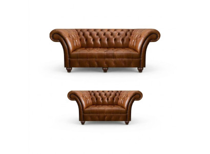 Luxuriöse Braune Leder Couchgarnitur Designer Sitzmöbel 3-Sitzer Couch
