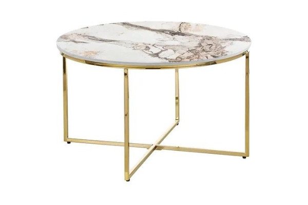  Couchtisch modern Wohnzimmermöbel minimalistische Metalltischplatte Beige Neu