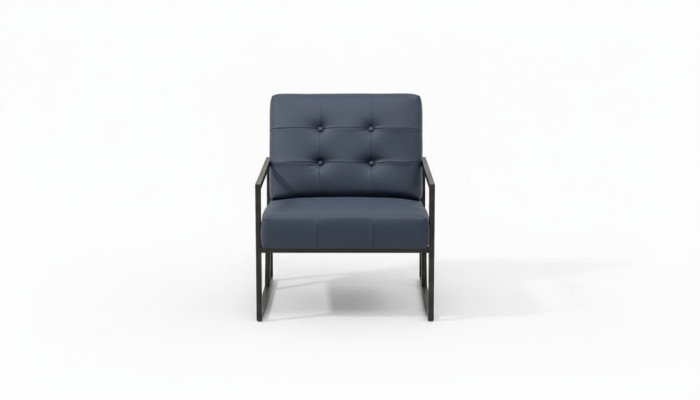  Sessel 1-Sitzer schwarz Textil Metallbeine Wohnzimmer Luxus Esszimmer