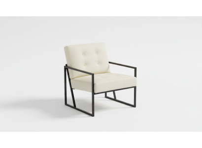  Exklusiver Sessel Wohnzimmer moderner Stil beige Textil Metallbeine