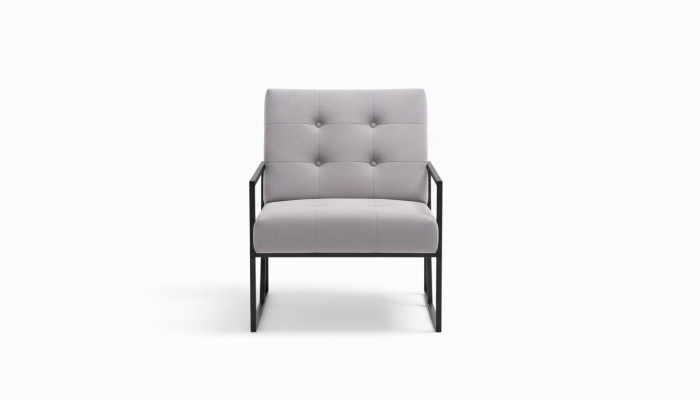  Wohnzimmer Sessel Lila Farbe Metallbeine Textil 1-sitzer Chesterfield