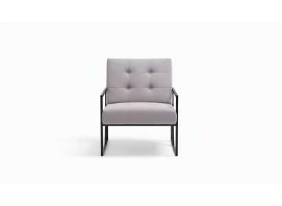  Wohnzimmer Sessel Lila Farbe Metallbeine Textil 1-sitzer Chesterfield