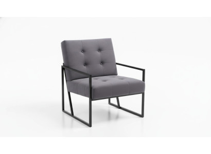  Grauer Chesterfield Sessel Holzgestell Luxus Wohnzimmer Möbel 1-Sitze