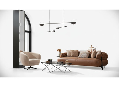 Modernes Wohnzimmer Sofa Set Designer Dreisitzer Edler Lehnsessel 2tlg