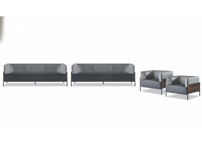 Exclusive Universelle Sofagarnituren 4tlg Leder Schwarz Modern Designer