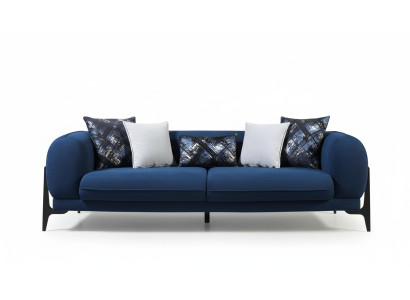 Blauer Polster 3-Sitzer Relaxsofas Designer Club Couchen Lounge Möbel