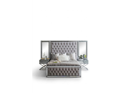 Luxus Bett Schlafzimmer Betten Chesterfield Design Nachttische 3tlg