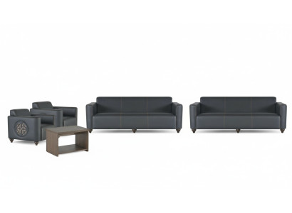 Stilvolle Arbeitszimmer Möbel Designer 2x 3-Sitzer 2x Sessel Couchtisch
