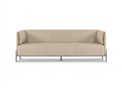 Arbeitszimmer-Set 3-Sitzer Sofa Beige Modern Design Wohnzimmer Kissen