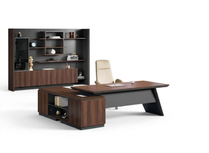 Exklusive Bürmöbel Designer Aktenschrank Robuster Eckschreibtisch 2tlg