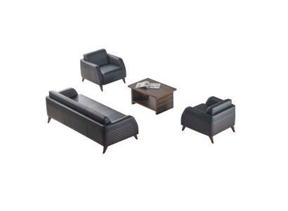 Sofagarnituren Schwarz 3-Sitzer Sessel Braun Farbe Couchtisch Ledersofas