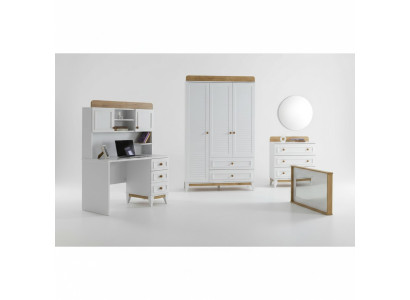 Schreibtisch Kleiderschrank und Kommode Set Kinderzimmer Schlafzimmer