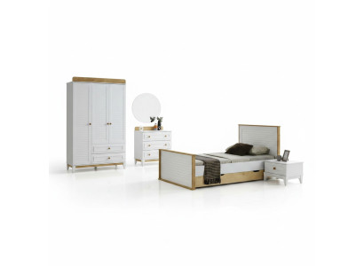 Garnitur Kinderbett Kindermöbel Kinderzimmer Bett Holz Set Schlafzimmer 4tlg