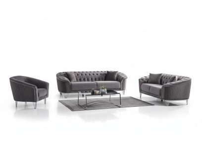 Couch Hochwertig Sofagarnitur 3 2 Sitzer Garnitur Grau Moderne Sofa 1 Sitzer