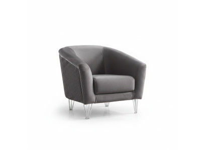Sessel Design Couch Sofa Relax Hochwertig Textil Polster Sitzer Luxus Grau