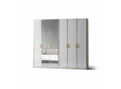 Schlafzimmermöbel Kleiderschrank Schrank Spiegel Garderobe weiß Moderne Möbel