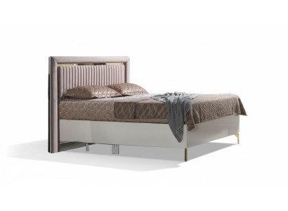 Bett Doppelbett Schlafzimmer 160сm Matratze Beige moderner Stil Hochwertig