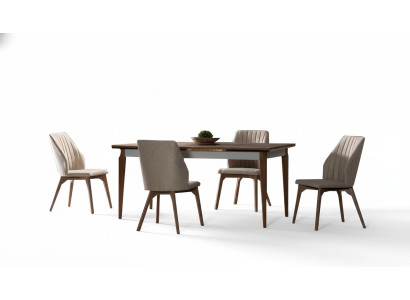 Esszimmer Set Esstisch + 4x Stuhle 5tlg Set Küchentisch Polsterstühle Essgruppe