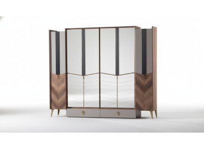 Kleiderschrank Schlafzimmer Moderne Möbel Braun Holz Luxus Design Hochwertige