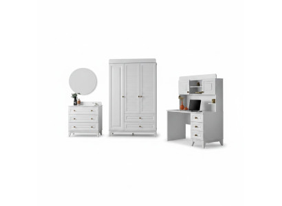 Möbel Set Kleiderschrank Kommode Schreibtisch Kinderzimmer Schränke