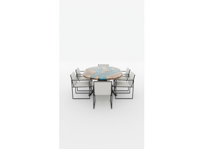 Couchtisch Modern Luxus Design Holz Braun Möbel Rund Wohnzimmer Couchtische