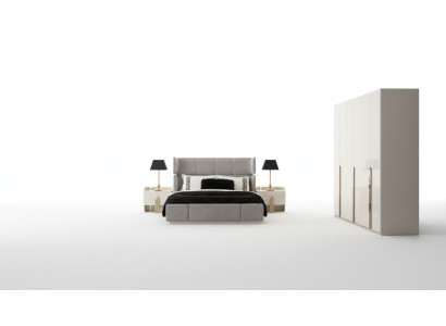 Schlafzimmergarnitur Bett 2x Nachttische Kleiderschrank Schlafzimmer Set 4tlg.