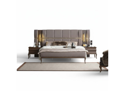 Schlafzimmer Bett Nachttische Verspiegelt Doppelbett Mit Beleuchtung