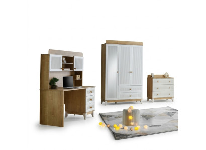 Jugendzimmer Schlafzimmer Modernes Kinder Zimmer Schrank Tisch Kommode 3tlg