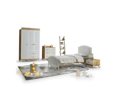 Design Kinderzimmer Komplete Bett Kindermöbel Holz Weiß Set Schlafzimmer 4tlg