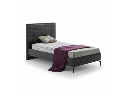 Einzelbett Modern Polsterkopfteil Schwarz Stilvolles Design Kinderzimmer Möbel