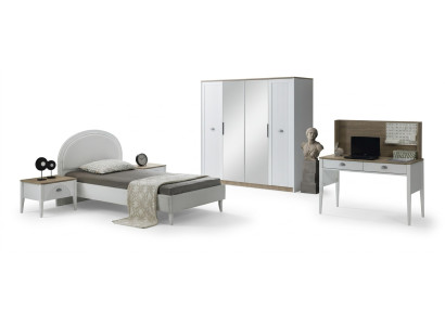 Kinderzimmer Set Modern Einzelbett Nachttisch Funktionaler Schreibtisch Design