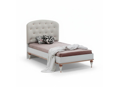 Bett Gepolstertes Kopfteil Elegante Akzente Modern Design Weiß Kinderzimmer