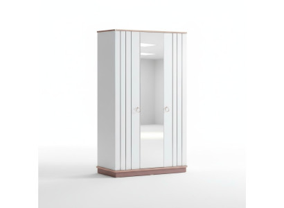 Kleiderschrank Weiß mit Spiegel und modernen Akzenten eleganter Stil Design